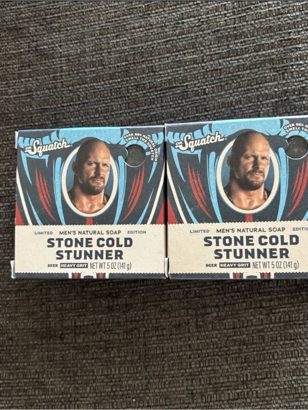 Dr. Squatch Stone Cold Stunner Men’s Natural Soap - Blue/Red lot of 2